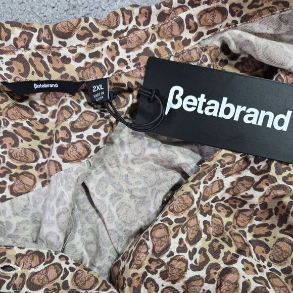Betabrand NWT Ruth Bader Ginsburg Leopard Print Button-Up Shirt Art to Wear - Picture 7 of 8